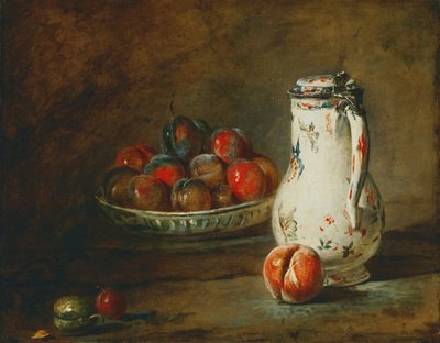 Una ciotola di prugne da Jean Baptiste Simeon Chardin